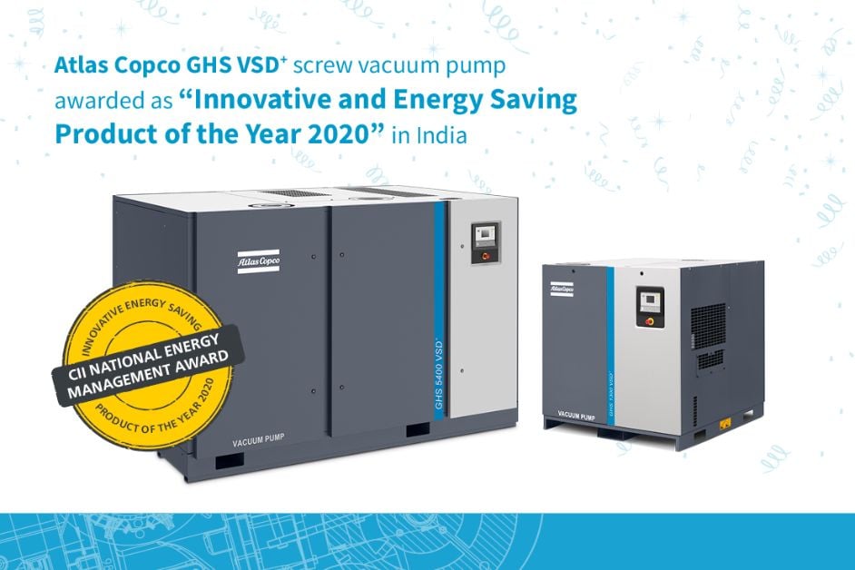 Atlas Copco's GHS VSD⁺ Vacuum Pump Wins 2020 Energy Management Award In ...